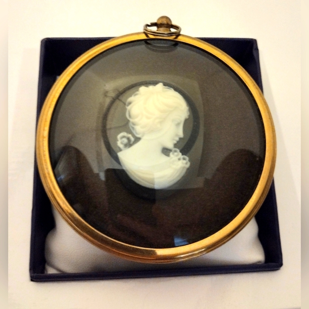 Vintage Lady In Cameo from The Miniature World of Peter Bates. Framed Wall Hang